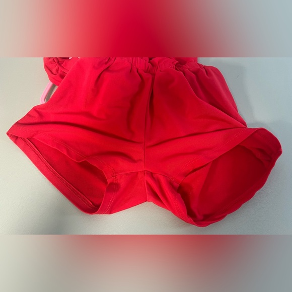 Joe fresh red/orange summer Romper, toddler size 3, flower patter - Picture 4 of 6